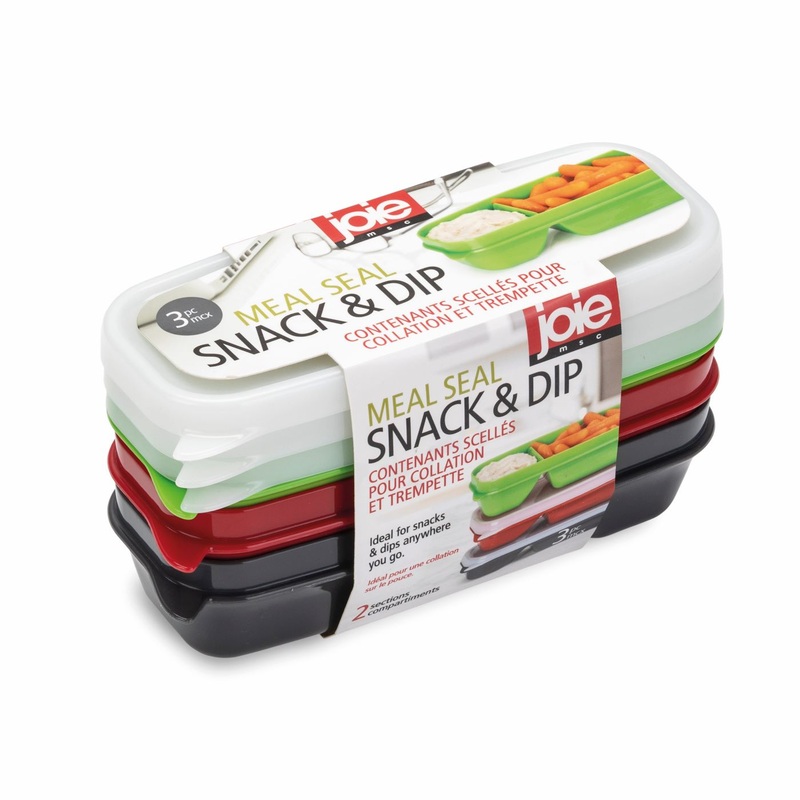 Joie 3 Meal Seal Snack and Dip Containers 2 Sections 5.5×2.5×1.5in