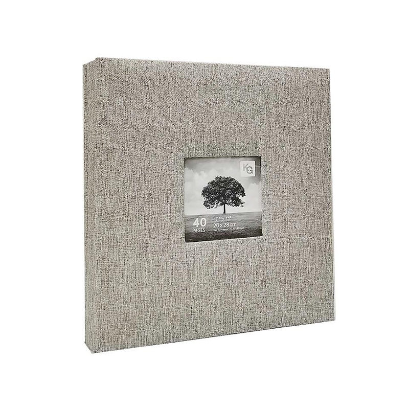 KG Photo Album  40 Pages Grey Linen with Window 10x11in