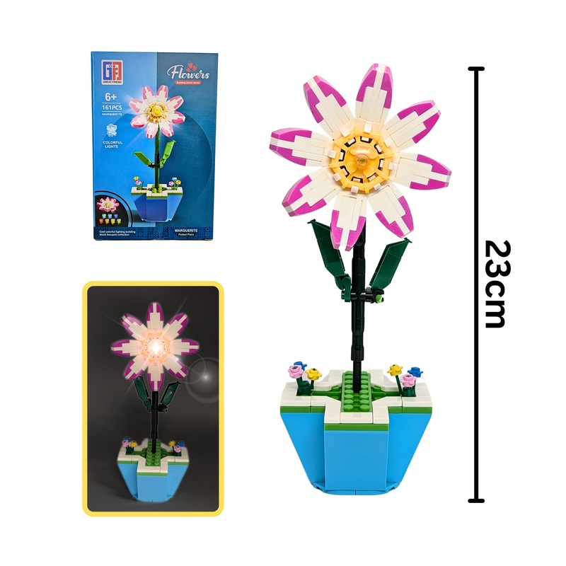 Light-up Building Blocks 161pcs – Potted Flower Age 6+