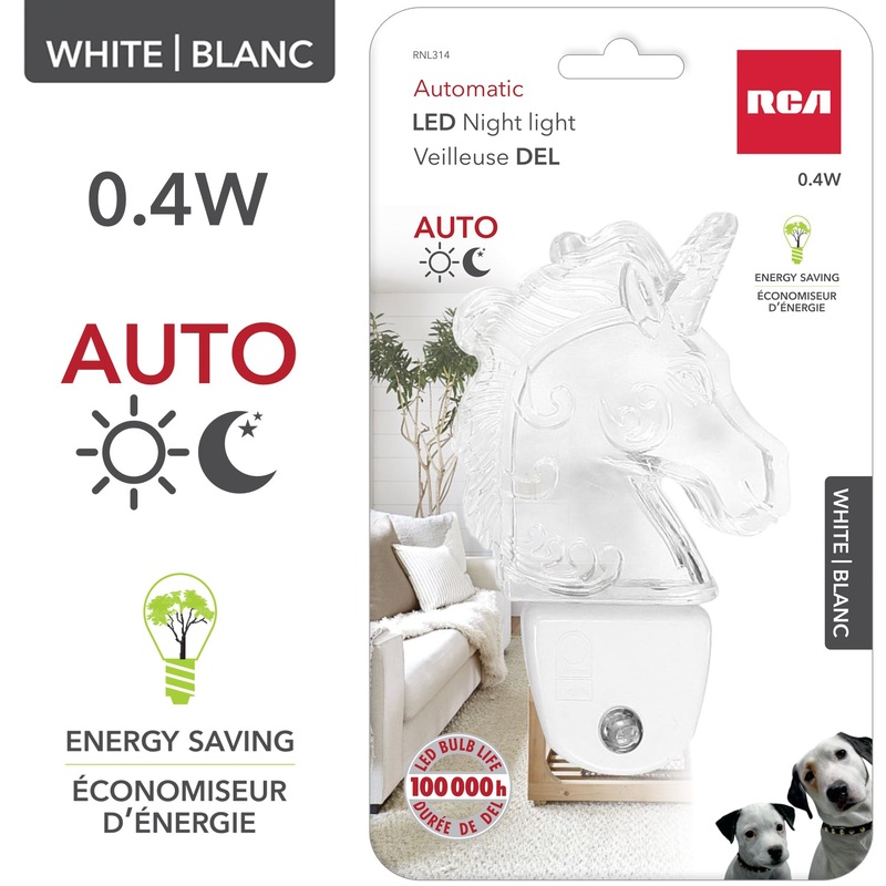 RCA Automatic Led Night Light – White 0.4W  4in – 4.5in VRT
