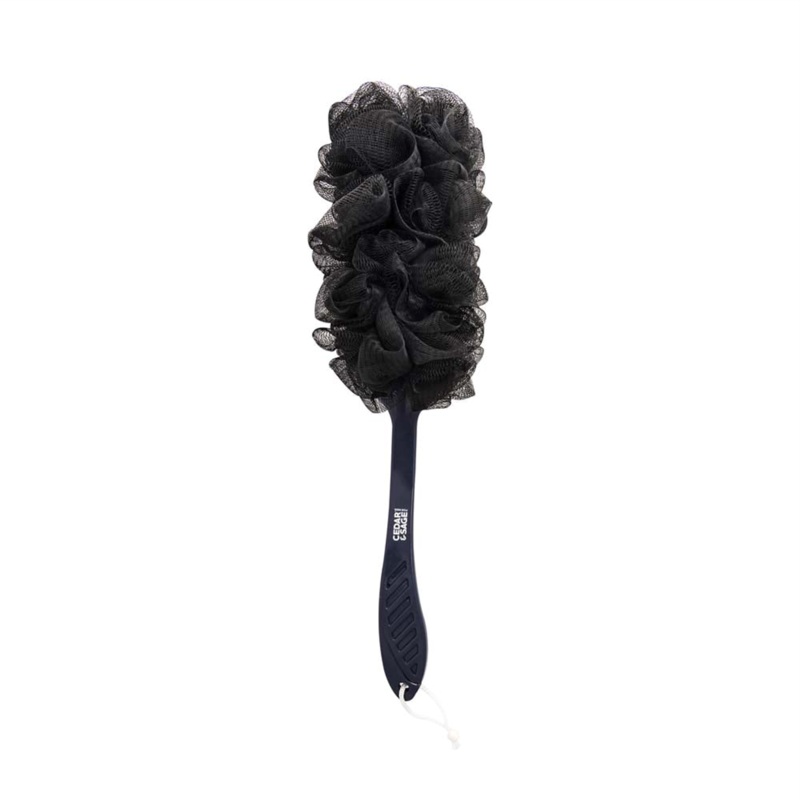 Cedar and Sage Mesh Back Scrubber – Black 18in