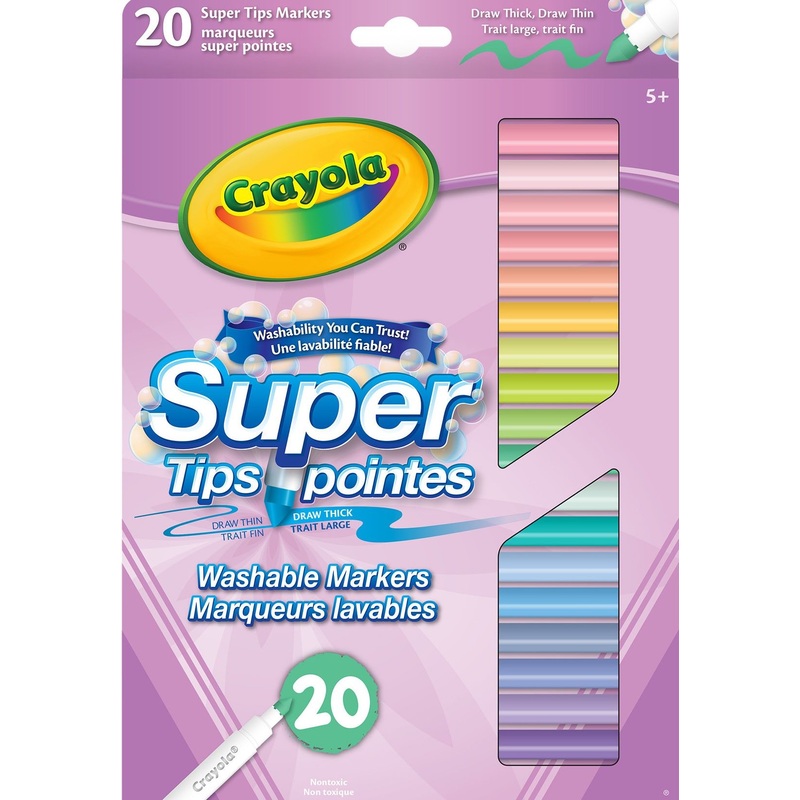 Crayola 20 Markers Pastel Super Tips 5+