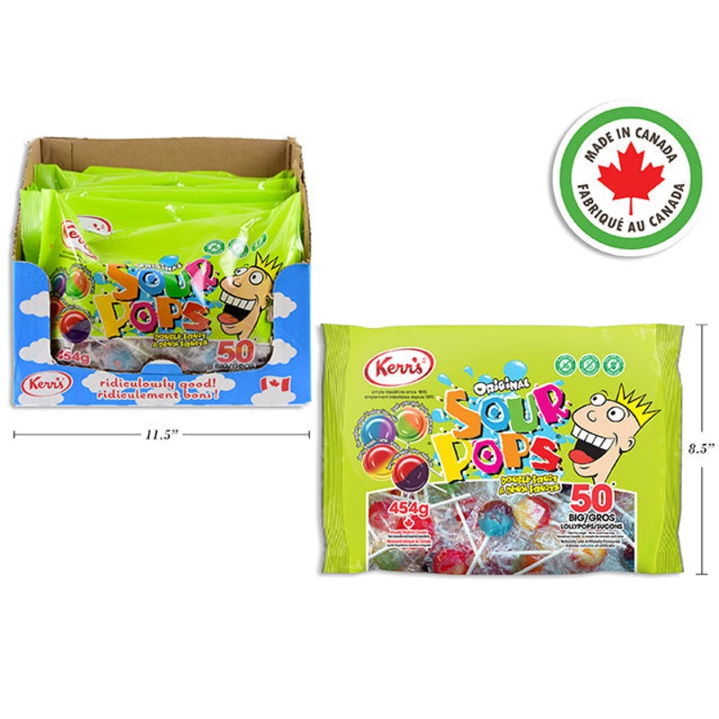 Kerr’s Lollypops – Sour 50pcs 454g