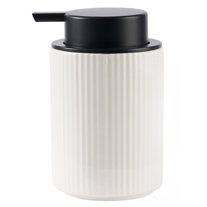 Modern Rib Ceramic Soap Pump – Ivory 250ml