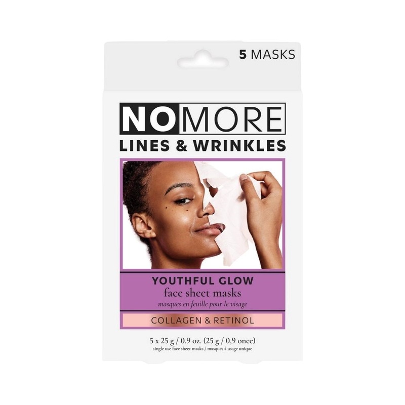 No More 5 Face Sheet Masks Youthful Glow – Collagen and Retinol 5 x 25g
