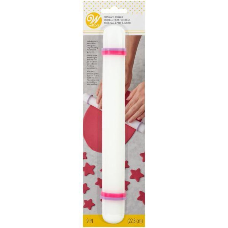 Wilton Fondant Rolling Pin with 2 Guide Rings 9x1in