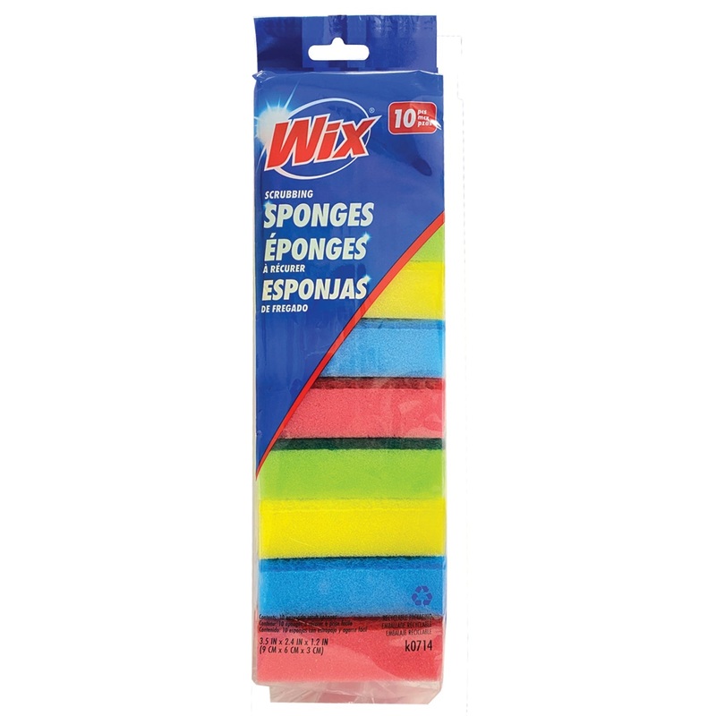 Wix 10 Colored Scrubbing Sponges 3.5×2.4x1in