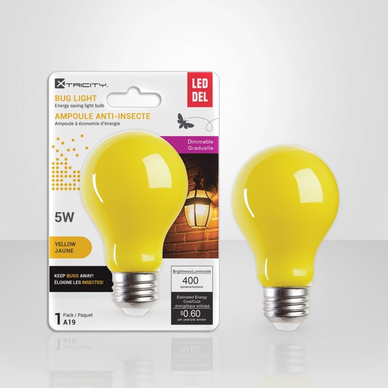 Xtricity A19 Led Yellow Dimmable 5W Bug Light E26 Base