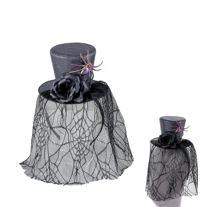 Party Gear Halloween Top Hat Headband with Veil