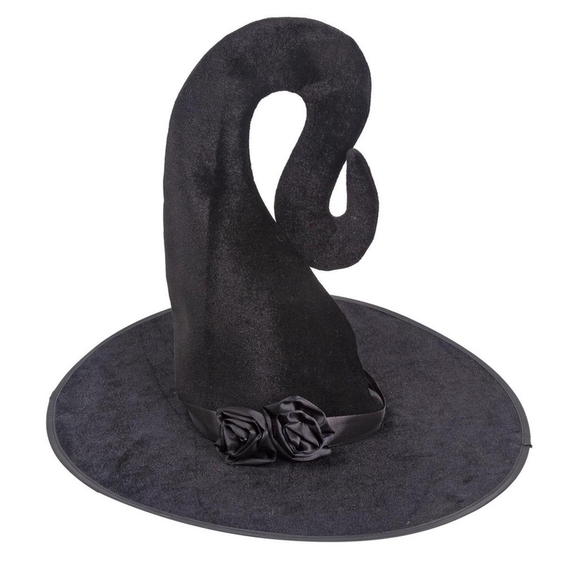 Party Gear Halloween Woman Black Witch Hat – Wide Brim