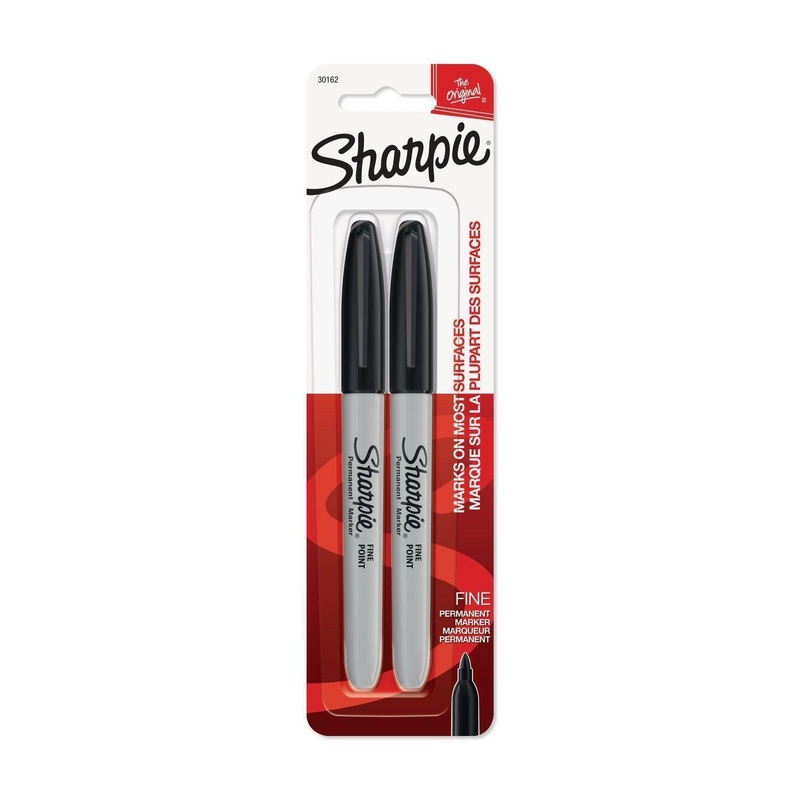 Sharpie 2 Black Permanent Markers Fine Point