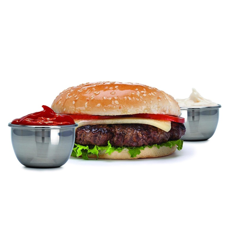 Joie On the Go 3 Condiments Containers Stainless Steel and Silicone Covers 2×1.25in