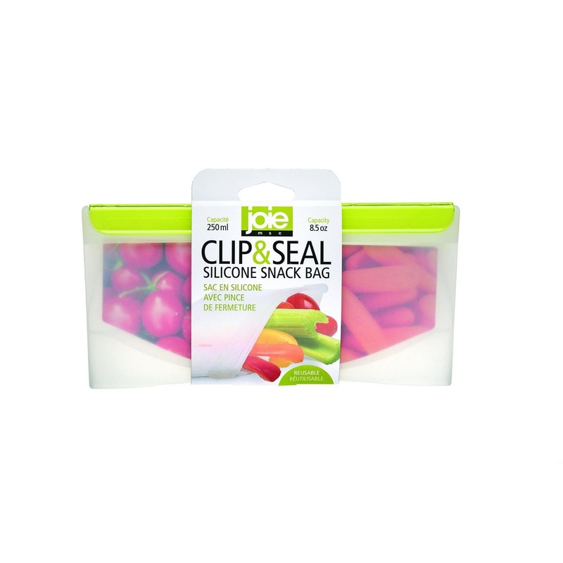 Joie Reusable Silicone Bag with Hinged Sealing Clip 7.75×3.8in  8.5oz