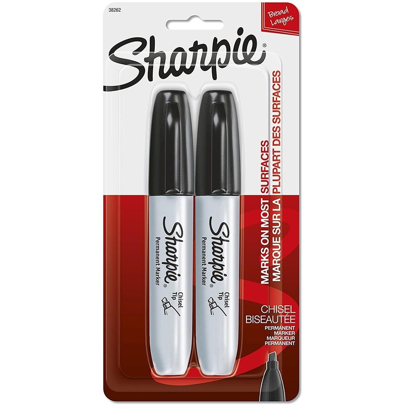 Sharpie 2 Large Permanent Black Markers Chisel Tip