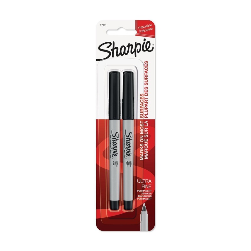 Sharpie 2 Permanent Black Markers Ultra Fine Point