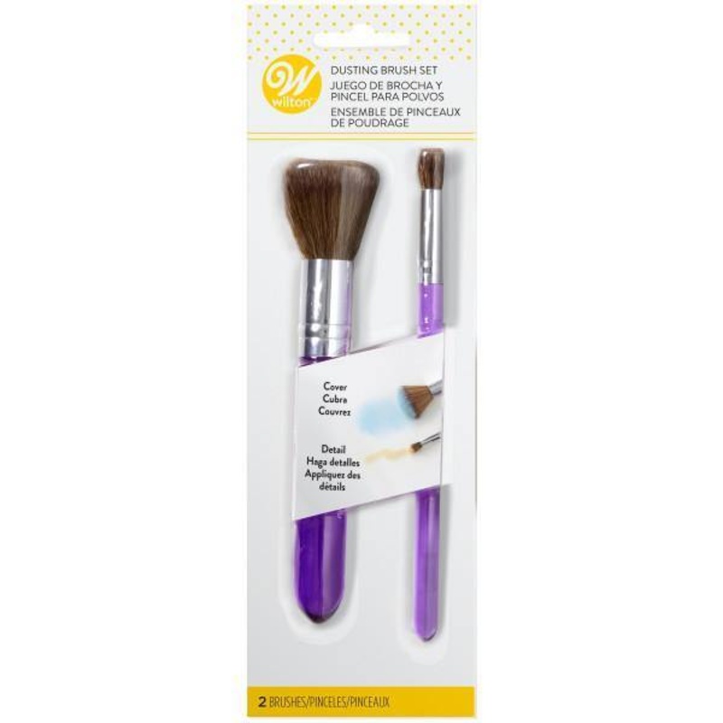Wilton 2pcs Dusting Brush Set – Soft Synthetic Bristles 0.4 and 1in wide