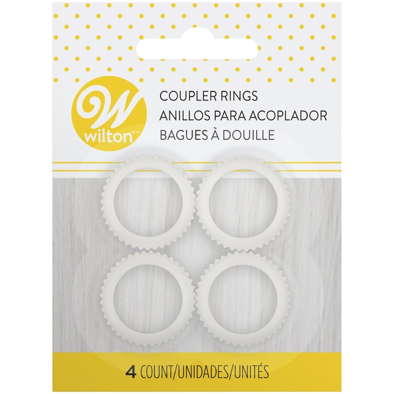 Wilton 4 Coupler Rings White Plastic  0.75in