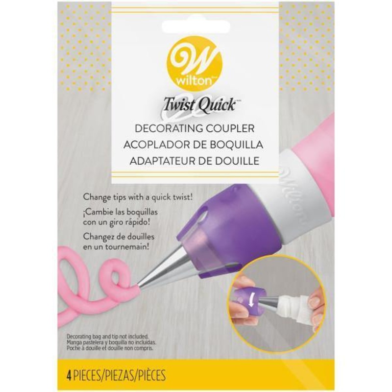 Wilton 4pcs Decorating Coupler Twist System Plastic