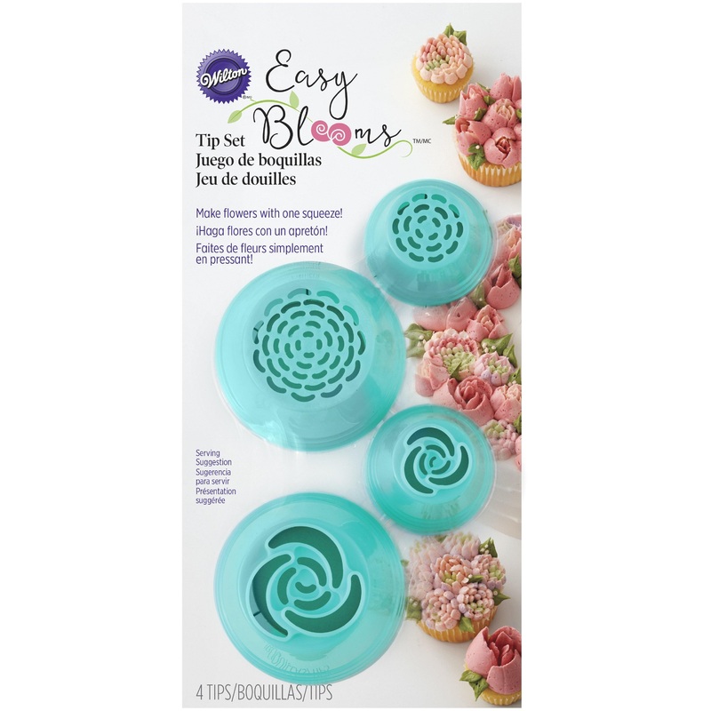 Wilton 4pcs Decorating Tip Set Make Flowers with 1 Squeeze 1in and 1.5in