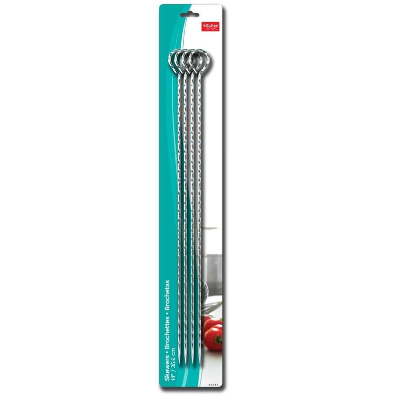 4 Metal Skewers 14in