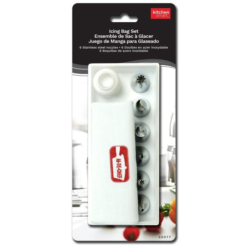 8pcs Icing Bag Set with Stainless Steel Nozzles 5.5×2.5in Case