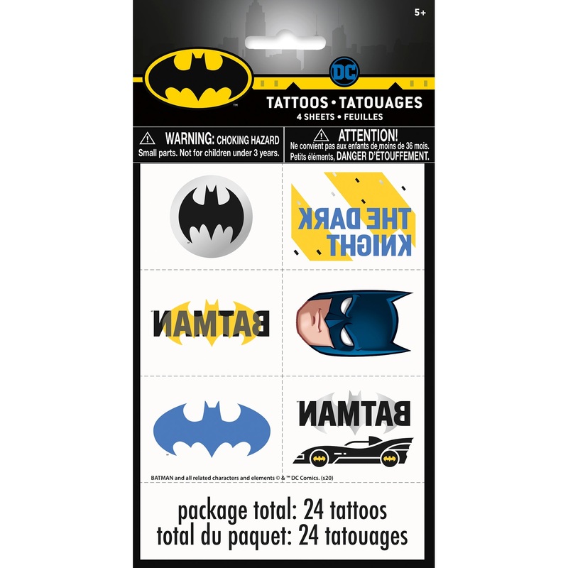 Batman 24 Temporary Tattoos