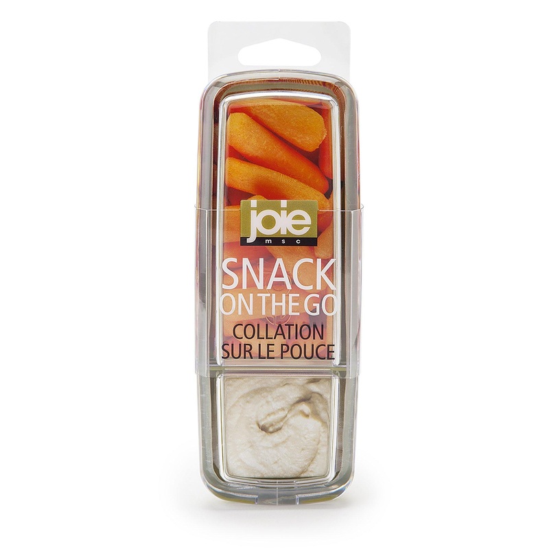 Joie On the Go Snack and Dip Container 2 in 1 – Plastic 6.5×2.25×1.5in