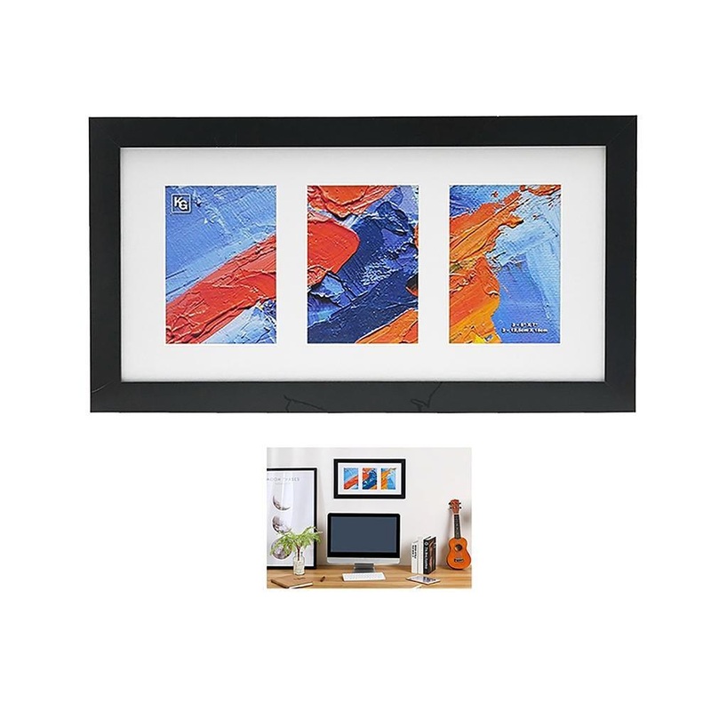 KG Langford Collage Black Wood Frame 12x22in Photos 5x7in