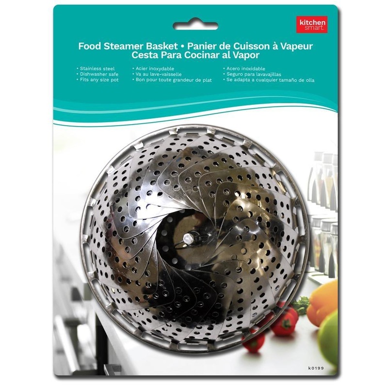 Stainless Steel Food Steamer Basket  5.2in Closed