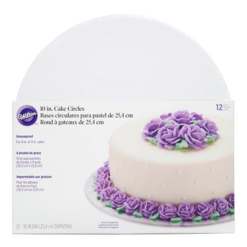 Wilton 12 Cake Circles White Cardboard 10in dia.