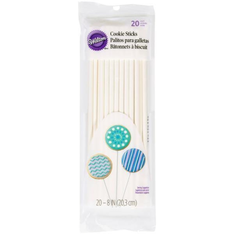 Wilton 20 Cookie Sticks White Plastic 8in 0.19in thick