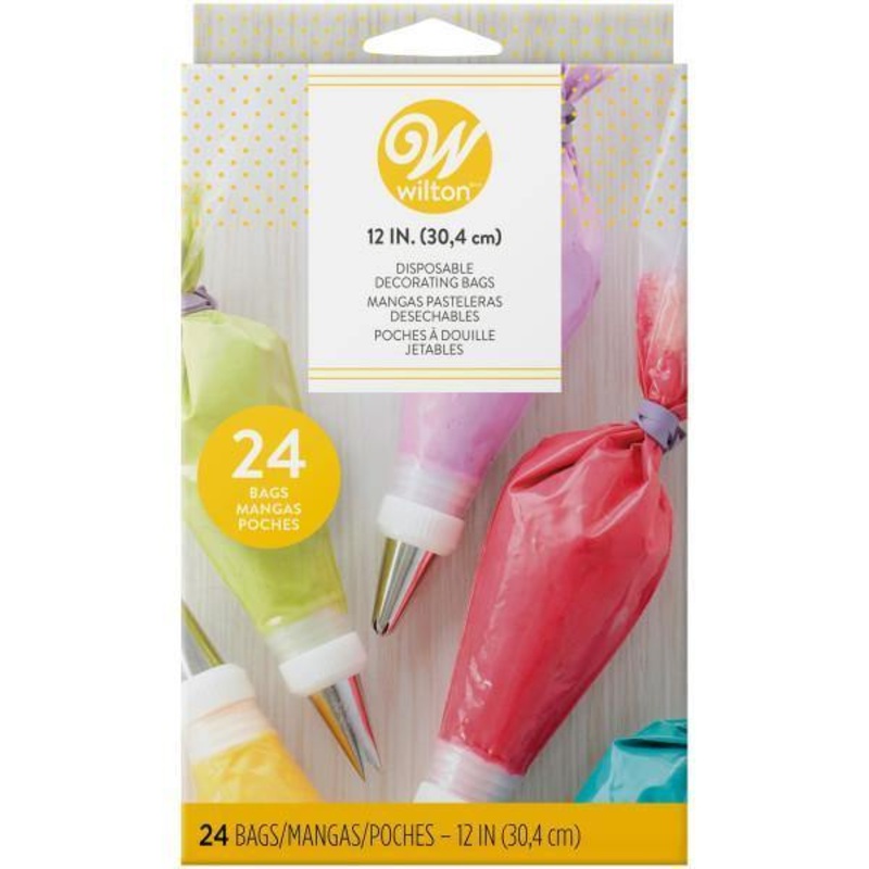 Wilton 24 Decorating Disposable Bags Clear Plastic 12in