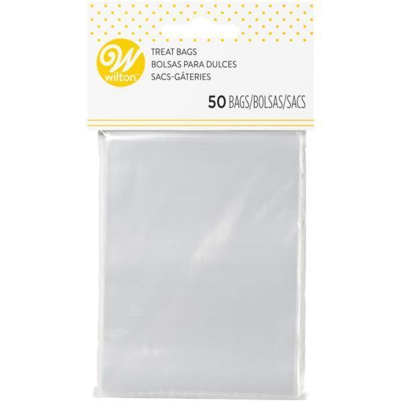 Wilton 50 Clear Plastic Treat Bags 3x4in