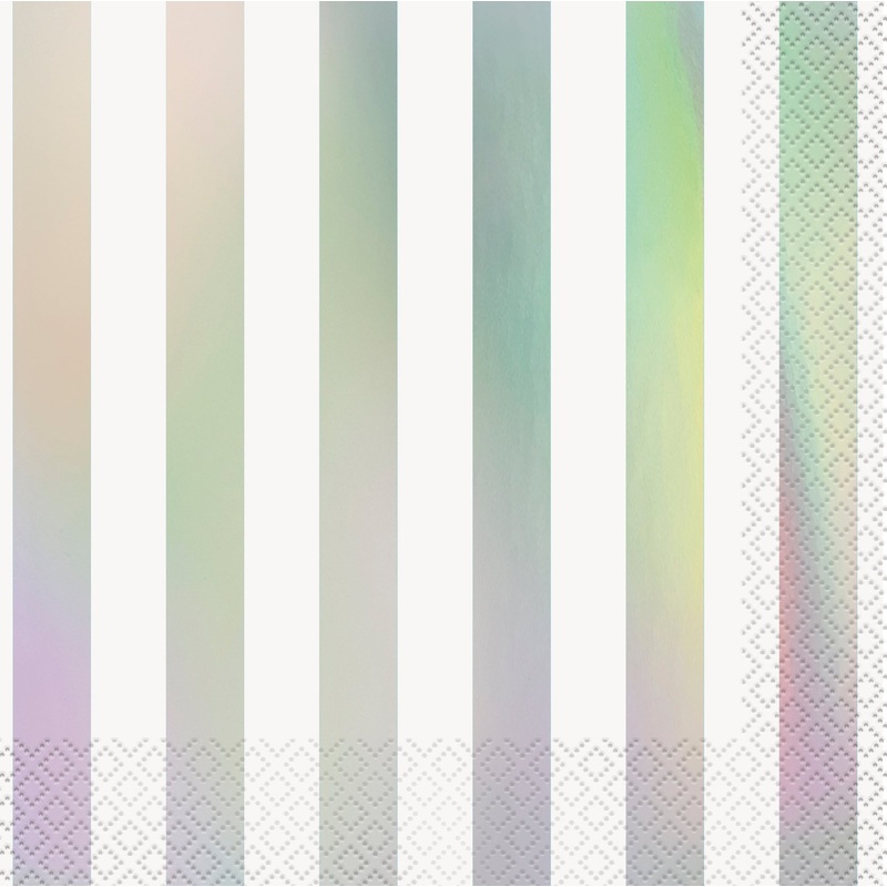 16 Iridescent Stripes Luncheon Napkins 12.75×12.75in