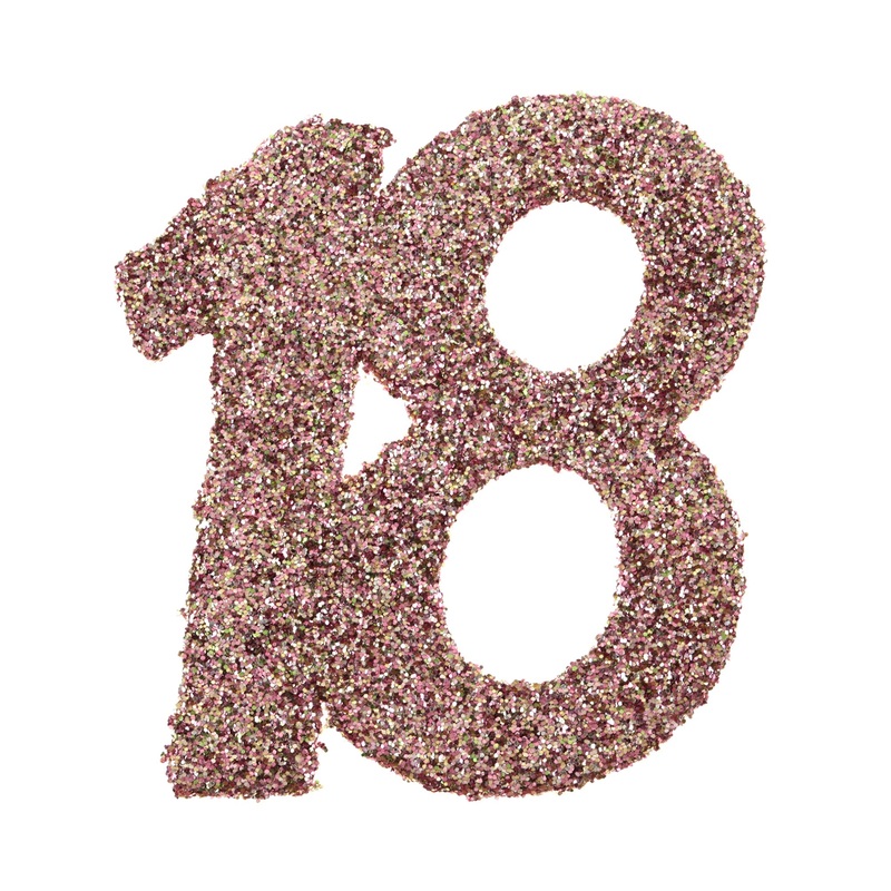 Age 18 Small Glitter Decorations to Sprinkle Rose Gold 2.4×2.4in