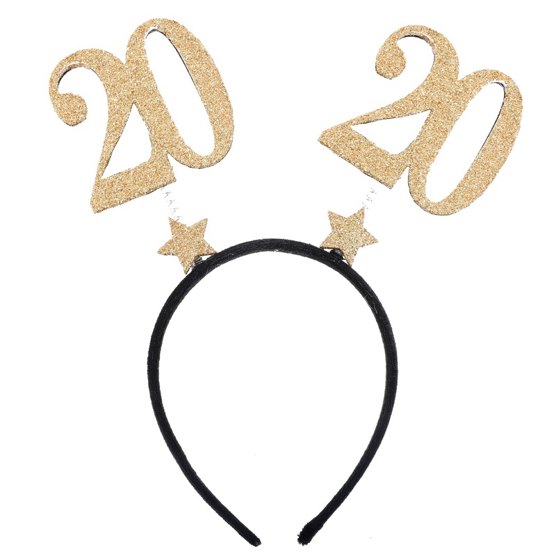 Age 20 Headband Black and Gold 8.3×9.8in