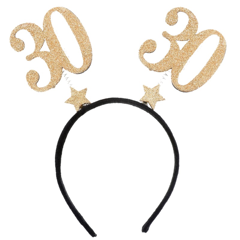 Age 30 Headband Black and Gold 8.3×9.8in