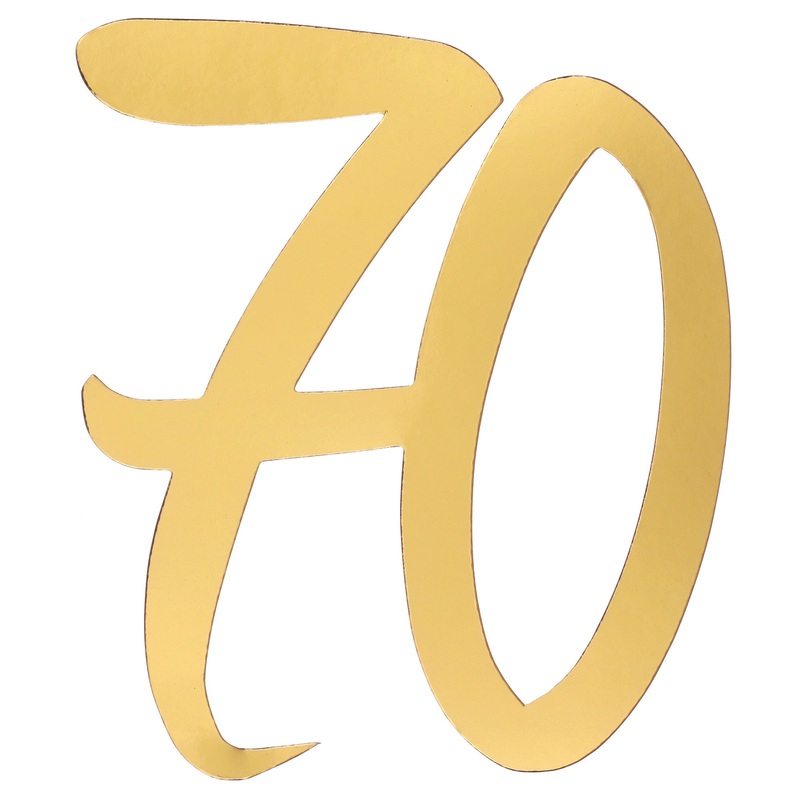 Age 70 4 Big Paper Confetti Gold Metallic 7.9×7.1in