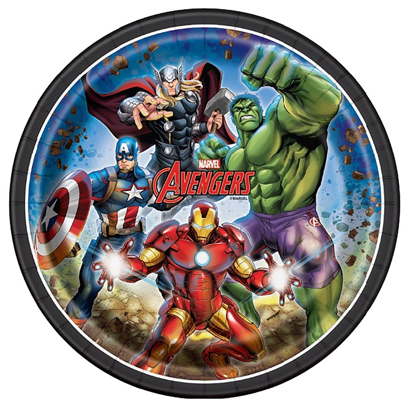 Avengers 8 Round Paper Plates 9in