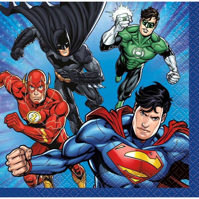 Justice League 16 Beverage Napkins 9.75×9.75in