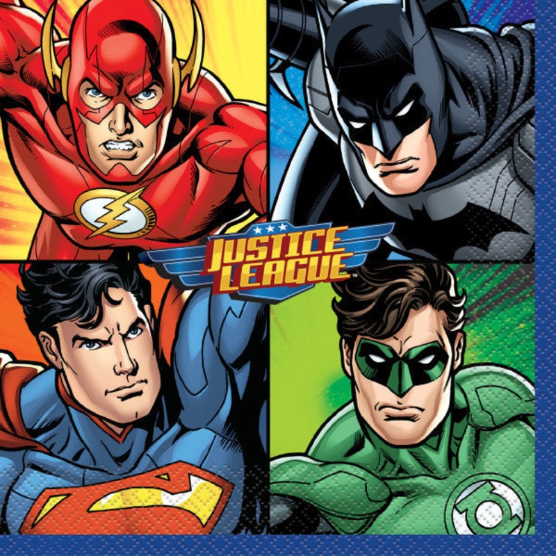 Justice League 16 Luncheon Napkins 12.75×12.75in