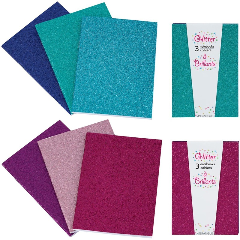 Merangue 3 Glitter Notebooks 64 Lined Pages 4×5.75in