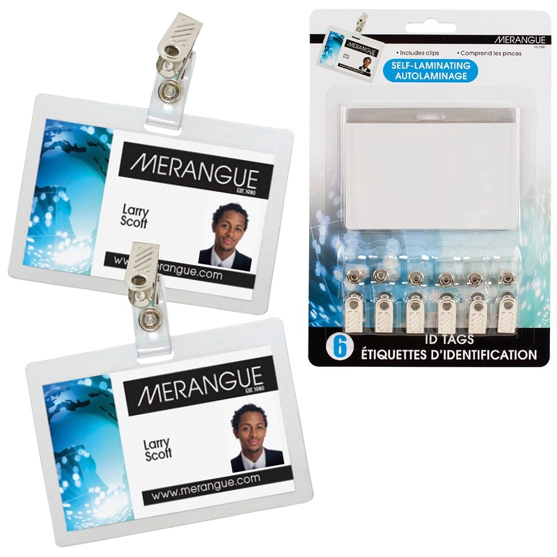 Merangue 6pcs Self Laminating Id Tags Kit 2.87×4.13in