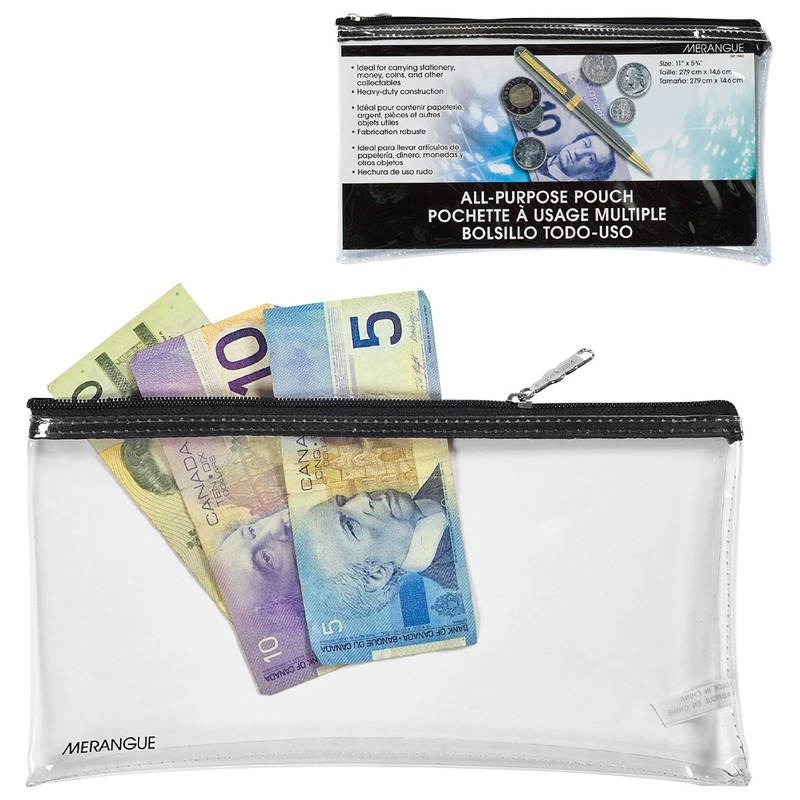 Merangue Clear Vinyl All-Purpose Pouch 11×6.25in