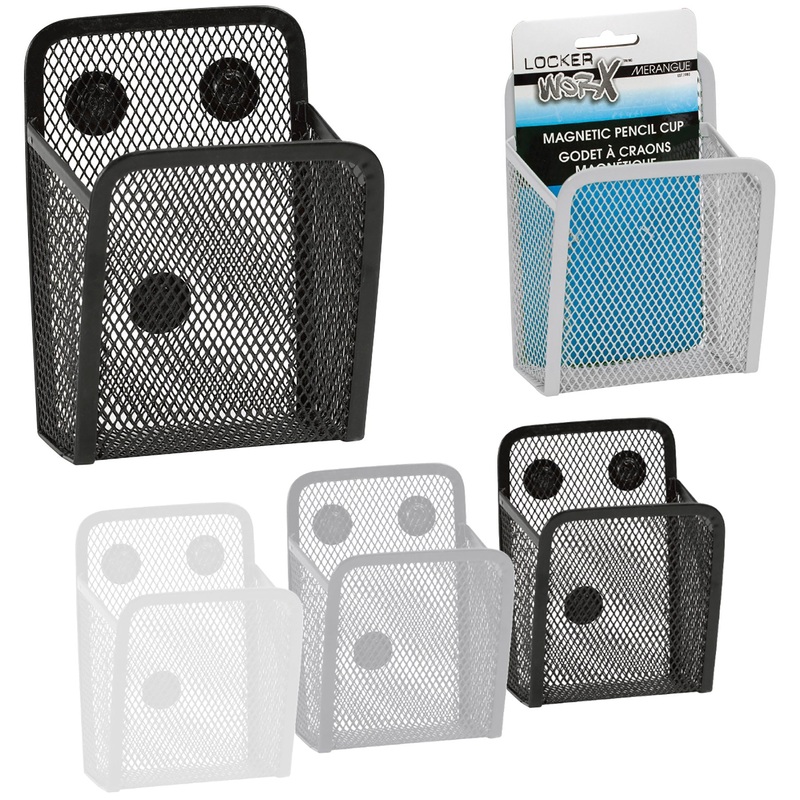 Merangue Magnetic Metal Mesh Pencil Holder 3.75×5.13×2.5in