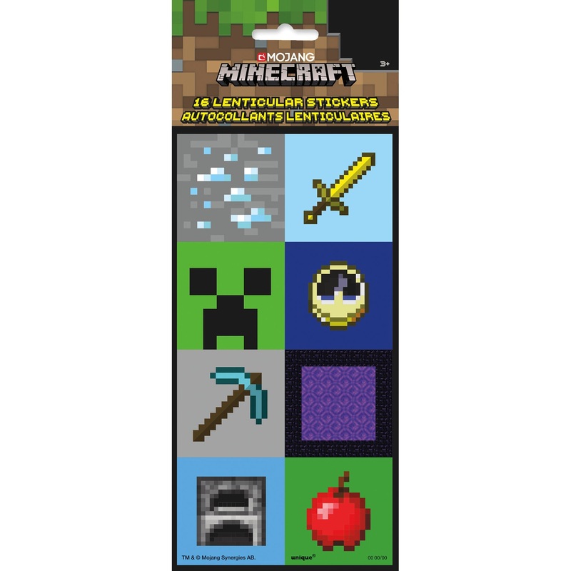 Minecraft 16 Lenticular Stickers 1.8×1.4in