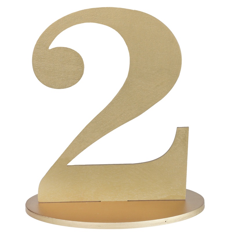 Number 2 Name Holder Gold Metallic 5.5×3.5×6.7in