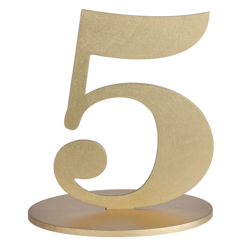 Number 5 Name Holder Gold Metallic 5.5×3.5×6.7in