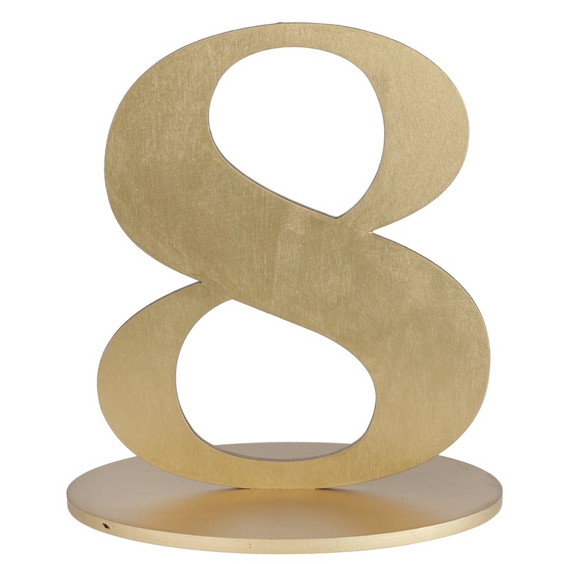 Number 8 Name Holder Gold Metallic 5.5×3.5×6.7in