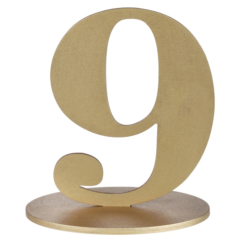Number 9 Name Holder Gold Metallic 5.5×3.5×6.7in